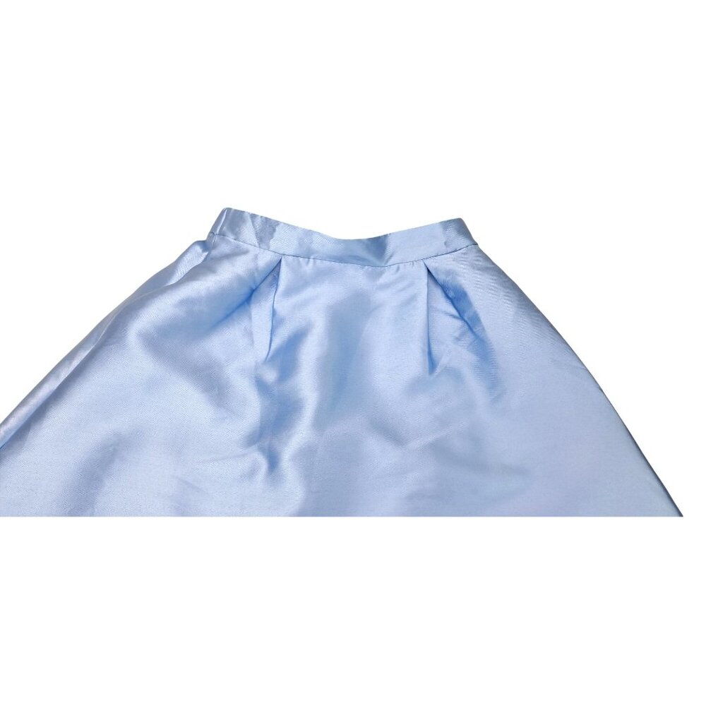 Nickie Lew Light Blue High-Low Skirt Girl Size 14 Satin Elastic Waist Zipper New - Picture 8 of 11